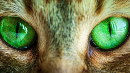 Bright Green Animal Cat Eyes Close Up Macro Alert