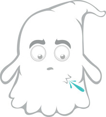 vector illustration character ghost cartoon, spitting saliva