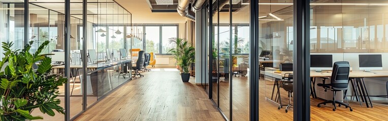 Modern Office Interior with Stylish Panoramic View