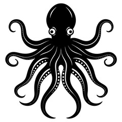 Octopuses silhouette vector illustration on white background