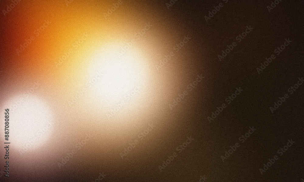 Poster dark background with warm light leaks and grainy texture in abstract design