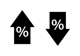 Arrow up and arrow down with percentage icon
