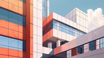 Modern building with geometric design, blending aesthetics, innovation, and minimalism