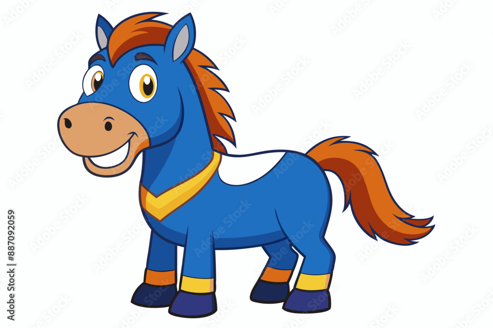 Poster horse mascot vector illustration