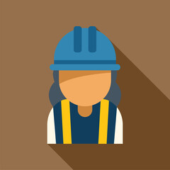 Simple yet impactful design featuring a female construction worker emphasizing workplace safety
