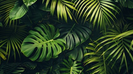 Lush tropical palm leaves a botanical paradise