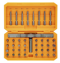 set of tools and screwdriver bits