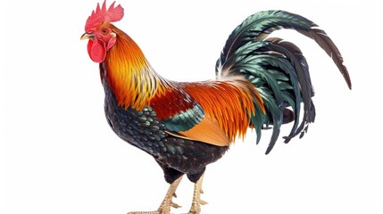 Fototapeta premium Isolated rooster on a white background