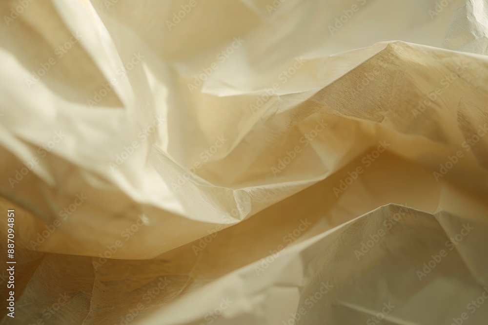 Poster a close-up shot of a piece of white paper with slight texture and folds