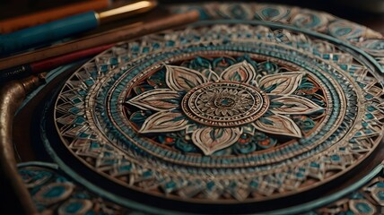 Obraz premium Hand drawn mandalas with fine details