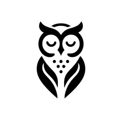 Fototapeta premium Minimalistic Owl Logo Design - Black and White SVG Generative AI