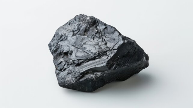 Rough, black mineral rock with metallic luster