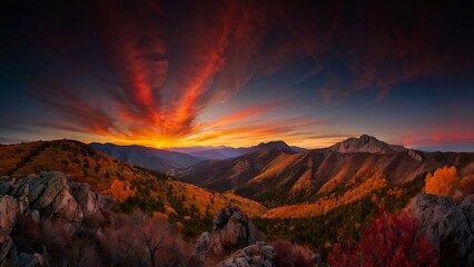 Fototapeta premium sunset over the mountains