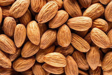 Group of almonds top view
