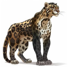 Clouded Leopard Classic fashion cartoon isolated whitebackground