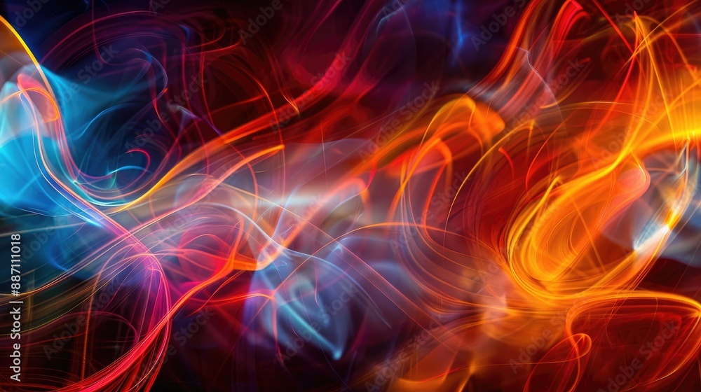 Poster abstract background created through slow and fast light painting