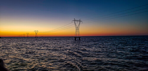 sunset over the lake