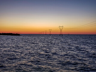 sunset over the lake