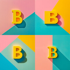 Pack x 4, Colorful Cardstock Letters: Varied Fonts and Pastel Colors for the Complete Alphabet and Additional Symbols, A B C D E F G H I J K M N L LL O P Q R  S T U V W X Y Z ?