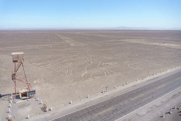 Lines of civilization of nazca in Peru