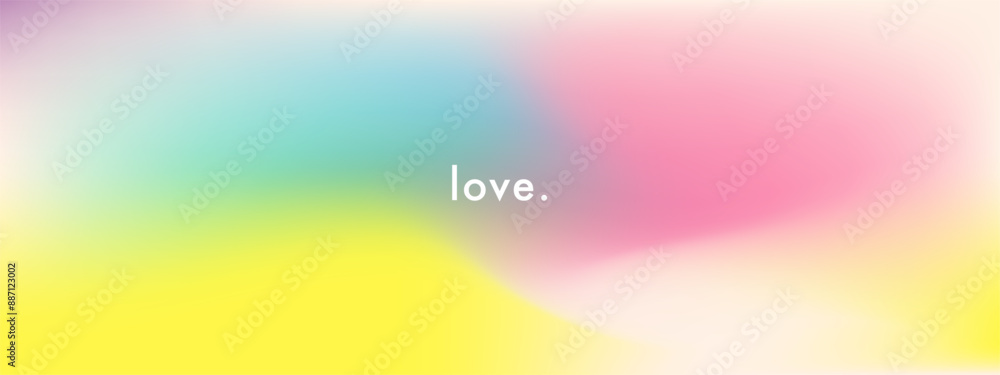 Poster rainbow color blurred gradient. romantic gradient sky. pastel clouds wide gradient background. pink,