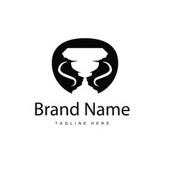 Championship Cup Trophy Logo Illustration Award Winner Template Design