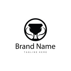 Championship Cup Trophy Logo Illustration Award Winner Template Design