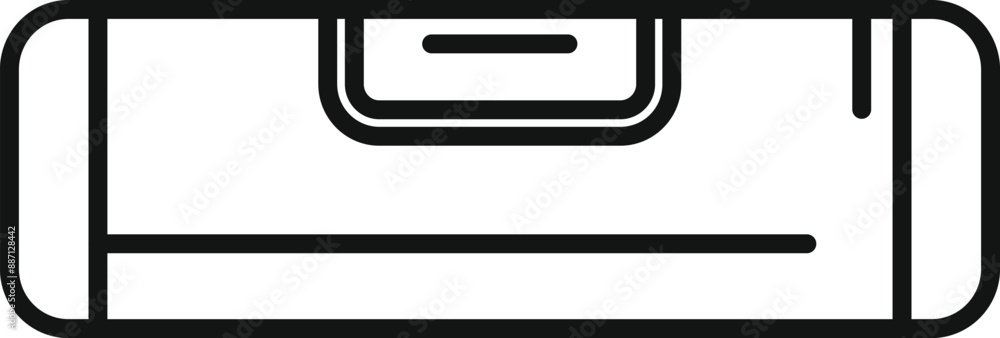 Poster simple line icon of a spirit level, a tool for checking horizontal alignment in construction