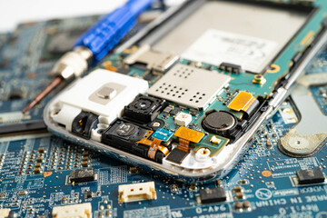 Repairing and upgrade circuit mainboard of notebook, electronic, computer hardware and technology.