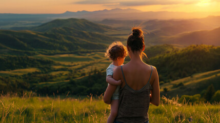 Mother lovingly interacting with toddler
