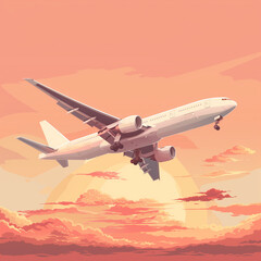 Obraz premium airplane flying over the clouds