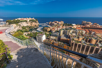 Fototapeta premium Elevated view of Monaco from its botanic garden