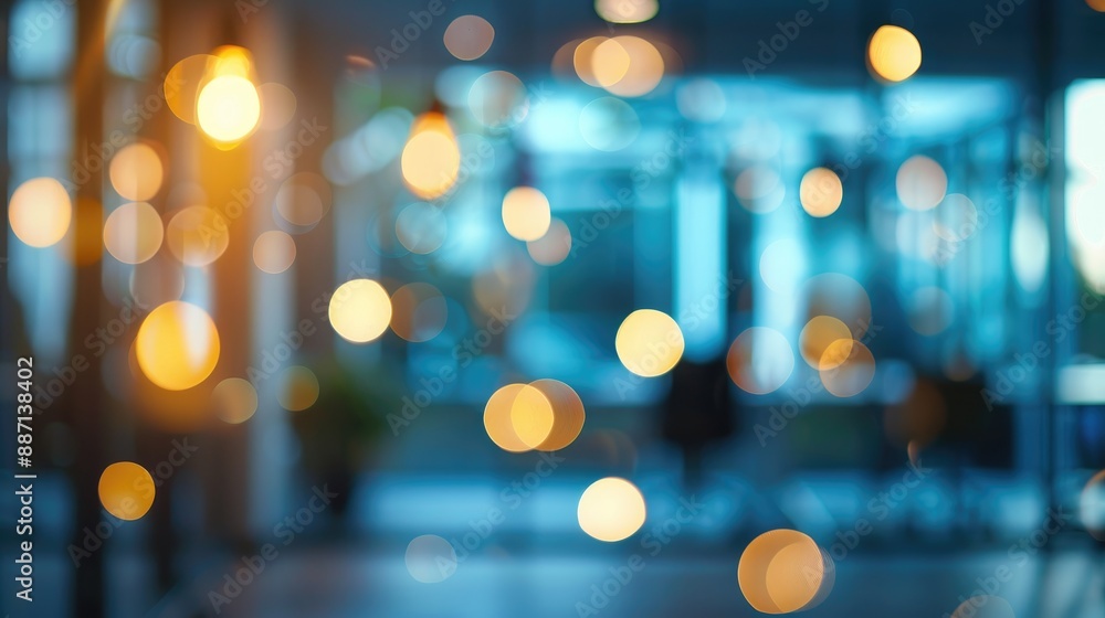 Aufkleber abstract light bokeh in empty office space