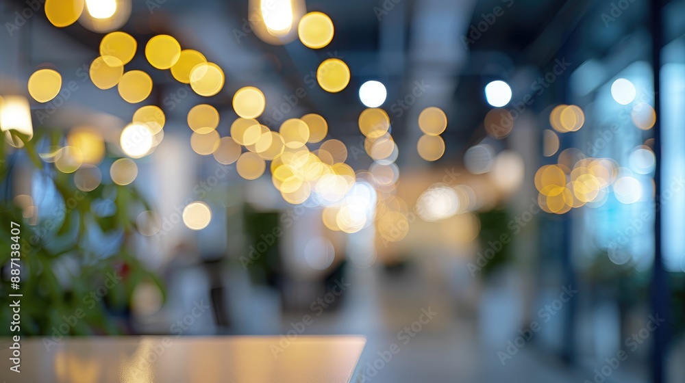 Aufkleber abstract light bokeh in empty office space