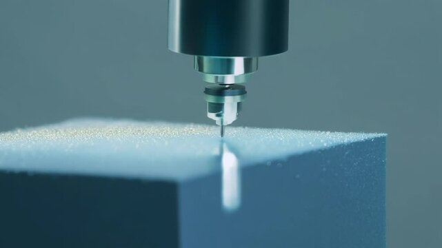 A nanoindentation machine testing the mechanical properties of a newly developed material at a tiny scale.
