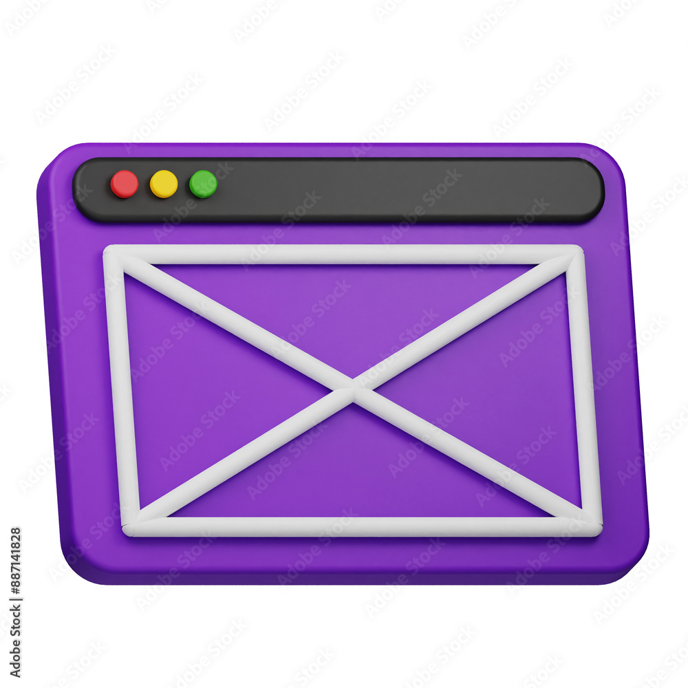 Poster web wireframe 3d icon isolated on the transparent background