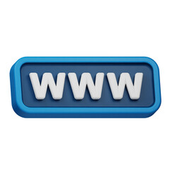 www 3d icon isolated on the transparent background