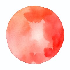 Red watercolor circle on a white background
