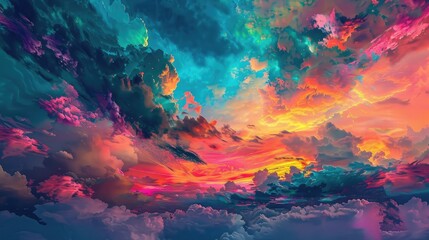The colorful and beautiful evening sky