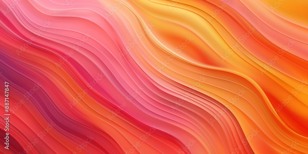 Poster a captivating abstract image featuring flowing wave patterns in vibrant colors transitioning from pi