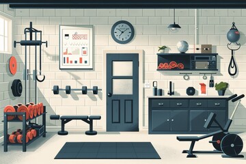 Industrial-style gym with advanced equipment, promoting strength and endurance.