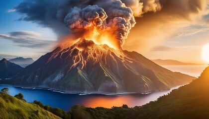 erupting volcano