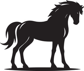 Horse silhouette vector style with white background