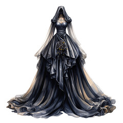 Naklejka premium Black wedding dress 
