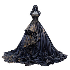 Naklejka premium Black wedding dress 