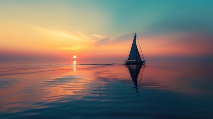 Fototapeta premium Boat navigating calm sea