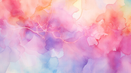 Fototapeta premium Abstract background painted in watercolor with red, blue, purple, and orange hues