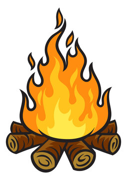 recommend clip art: fire on the shore of the pond pinup pop art retro PNG illustration. Comic book style imitation.