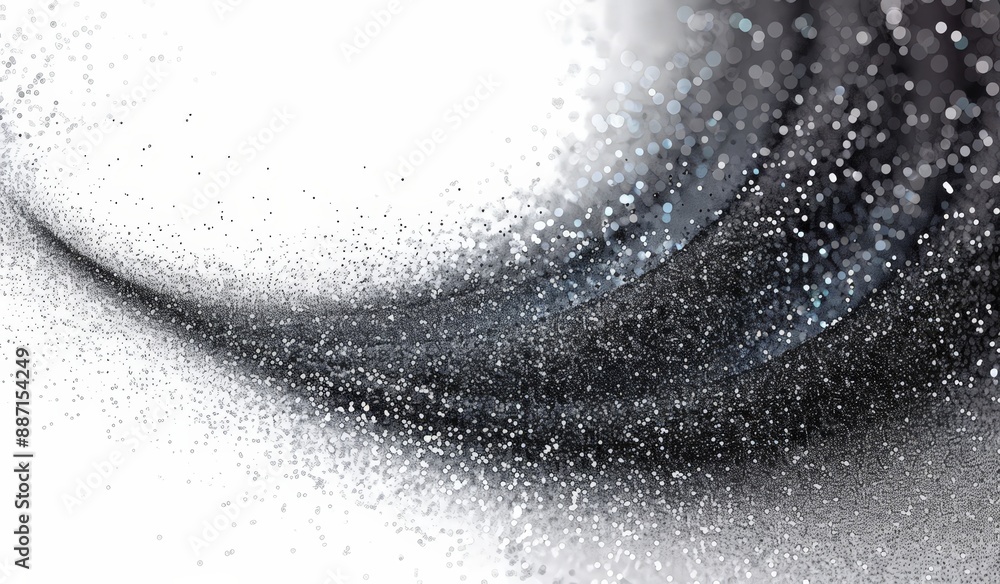 Canvas Prints sharp focus reveals the intricate details of shimmering silver glitter, creating a captivating image