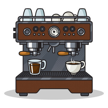 brown coffee machine brewing coffee